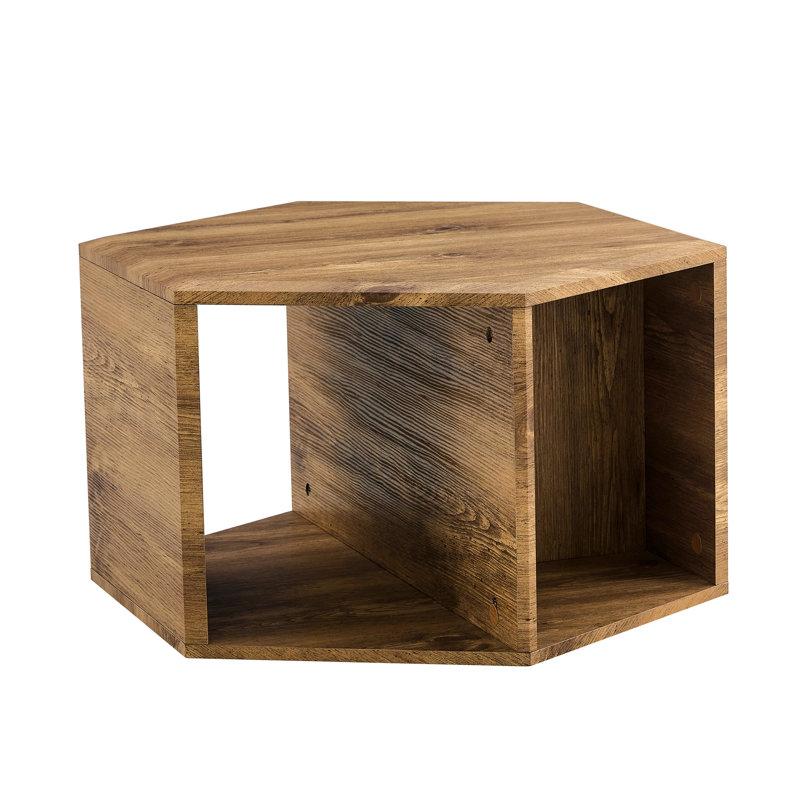 Table basse avec forme hexagonale - Autocollants à motifs caractéristiques et rangement multiple et conception attrayante Entretien facile dans un style simple mais élégant convenant à divers styles de maison