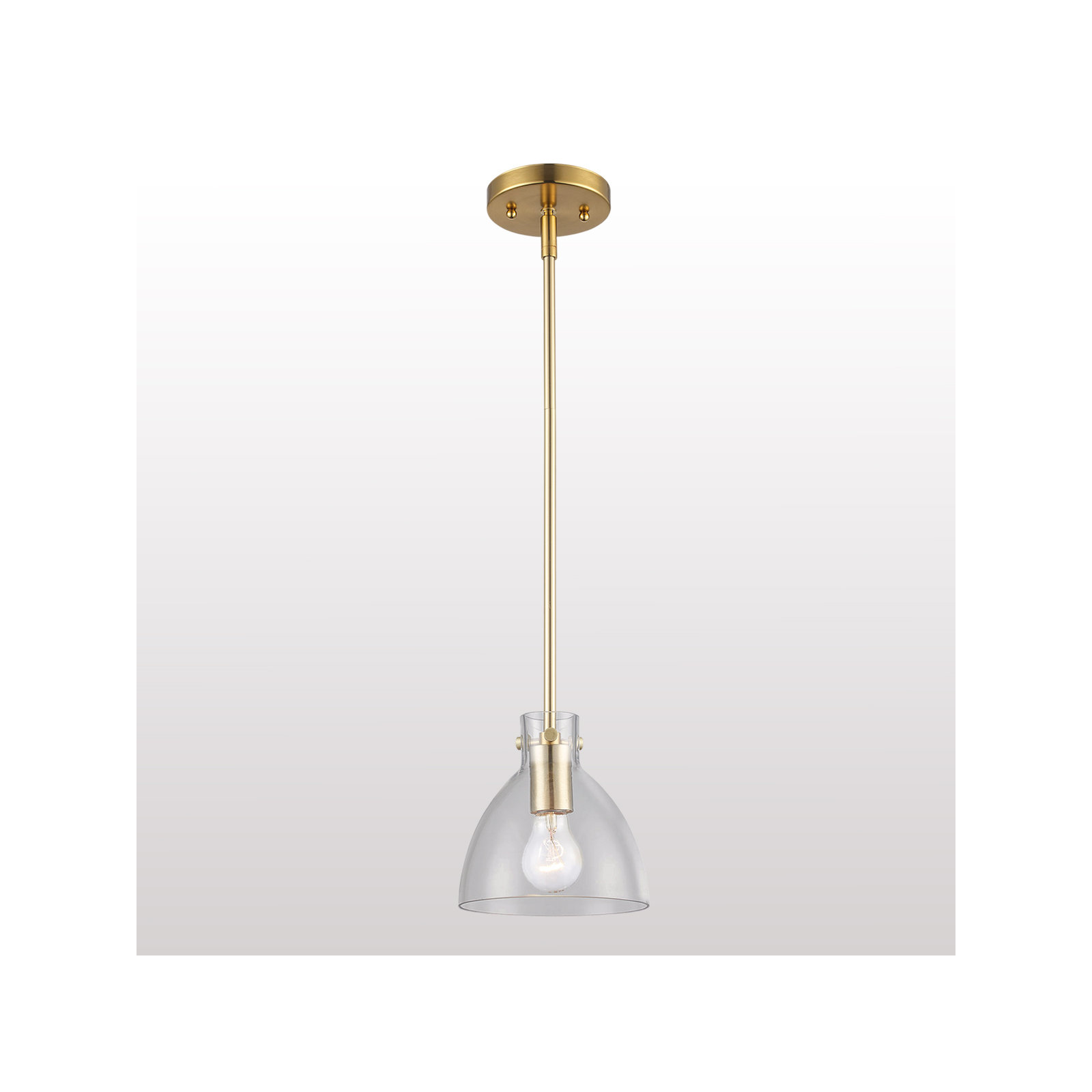 Martins Single Light Glass Pendant, Antique Gold, 44.8" H x 6.7" W x 6.7" D