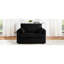 Canapé-lit simple de 47,2 po avec fonction de lit escamotable, mini table d'appoint pliable sur le bras pour les boissons, accoudoirs droits pour le port, petits objets de rangement, coussins lombaires confortables, velours côtelé doux-1615329878