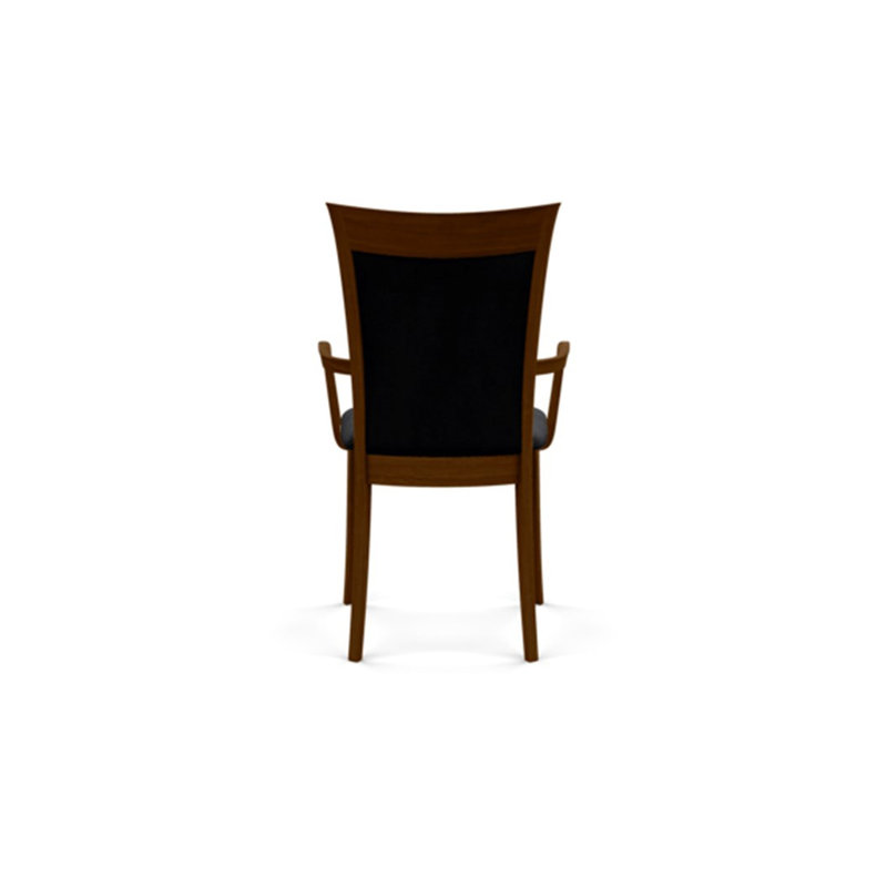 Morgan Upholstered Arm Chair, Natural Walnut, Microseude Onyx