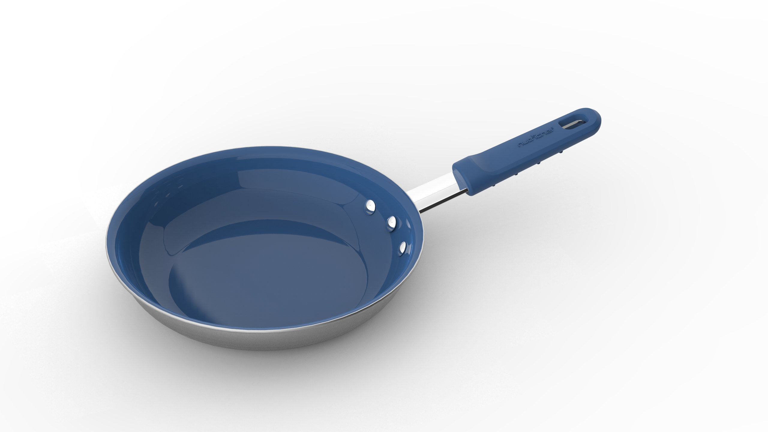Nutrichef 8 Small Fry Pan - Small Skillet Nonstick Frying Pan with Silicone Handle, Ceramic Coating, Blue Silicone Handle