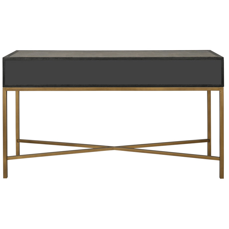 Meera 59" Console Table, Gray, Gold