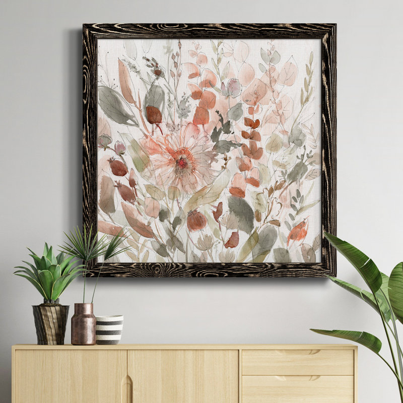 Birch Wood Clearing - Peinture sur toile encadrée, H 17 po x l 17 po x P 1,5 po, Cadre noir