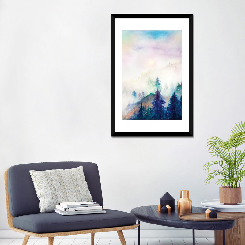 "Into The Mist" par Marco Gonzalez - impression sur toile tendue, H 32 po x l 24 po x P 1 po, Papier avec cadre noir, Blanc
