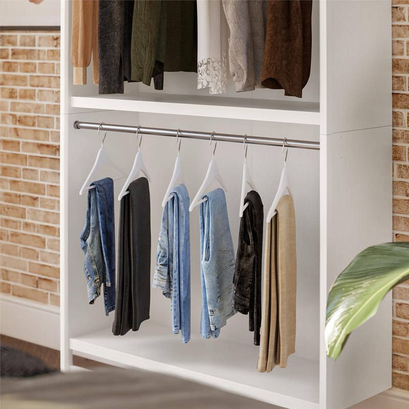 Tour à vêtements double à 2 tablettes Illyria, H 83,43 po x l 47,56 po x P 16,06 po
