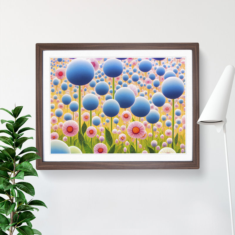 Extraordinary Flower Market - Single Picture Frame Print, 34cm H x 46cm W x 2cm D, Walnut