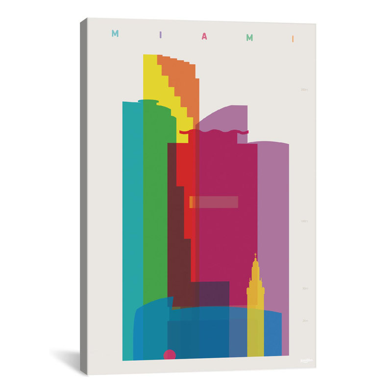 "miami" par yoni alter, impression sur toile tendue, H 40 po x l 26 po x P 1,5 po