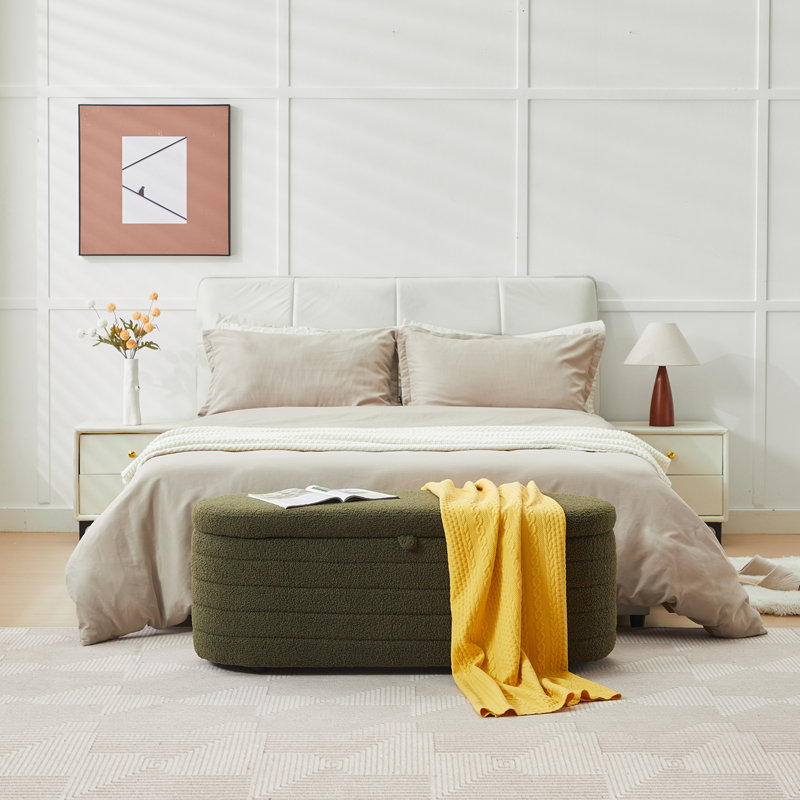 Skandar Storage Ottoman Bench for End of Bed, Green