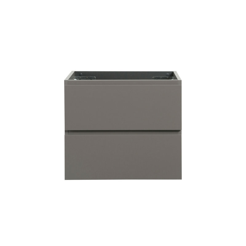 Armoire murale sans lavabo, avec deux tiroirs, pré-assemblée, Gris, 24"