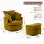 Fauteuil d'appoint pivotant en tonneau avec rangement caché Corduroy (ensemble de 2)-133072165