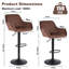 Swivel Upholstered Adjustable Height Counter Stool with Metal Frame-1994908341