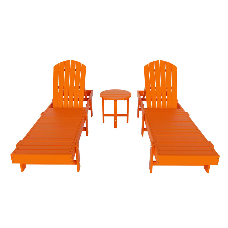 Altura Outdoor Chaise Lounge with Table, Orange