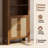 Arched Rattan Bookshelf with Storage Cabinet-1062279368