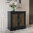 31.5''Vintage Sideboard with Hand-Gilded Embossed Doors with Adjustable Shelves-527157384