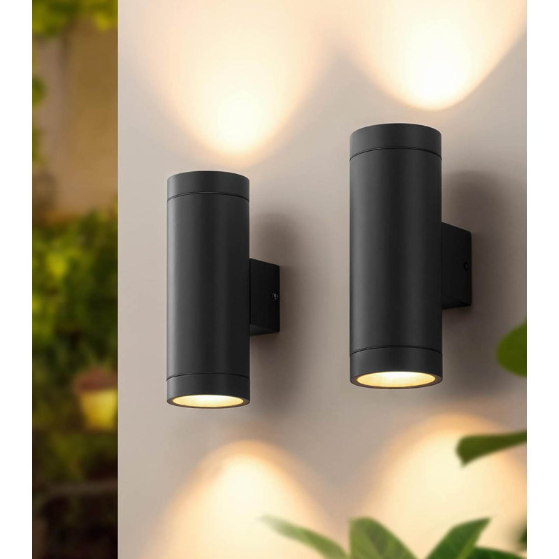 Outdoor Sconce, 20.7cm H x 7.6cm W x 7.6cm D, Black