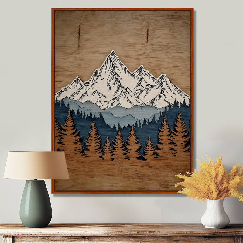 «White and Brown Morocco Berber Mountains - Mountains Wall Art, White Landscape», reproduction d'art sur toile, Brun