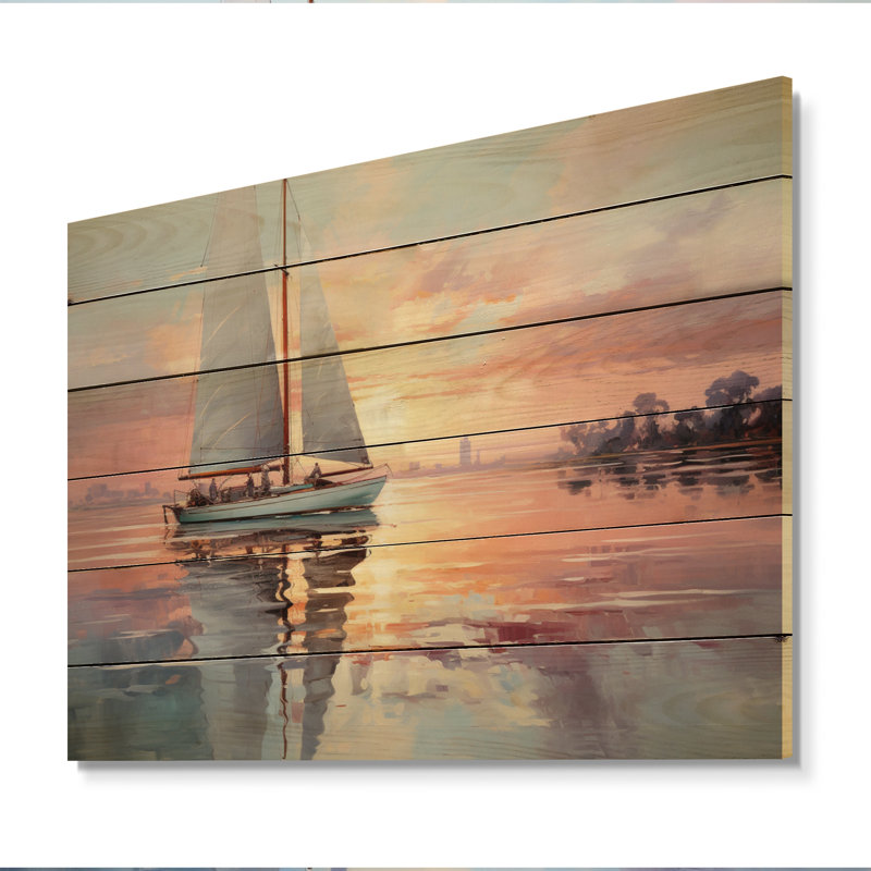 «Mikami Sail Boat Dreamy Regatta II» sur impression sur bois, H 30 po x l 40 po x P 0,78 po