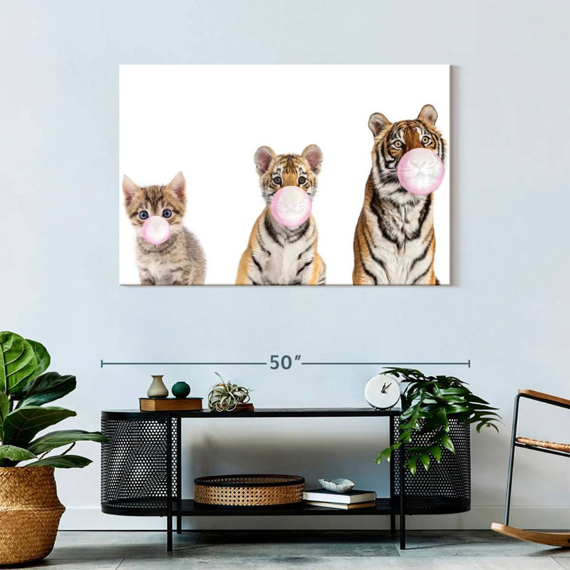Bubble Gum Tigers sur toile, H 30 po x l 45 po x P 1,25 po