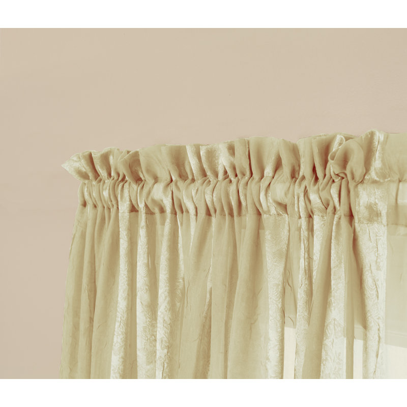 Clayburgh  100% Semi-Sheer Solid Color Curtain Panel with Rod Pocket Top , Ivory