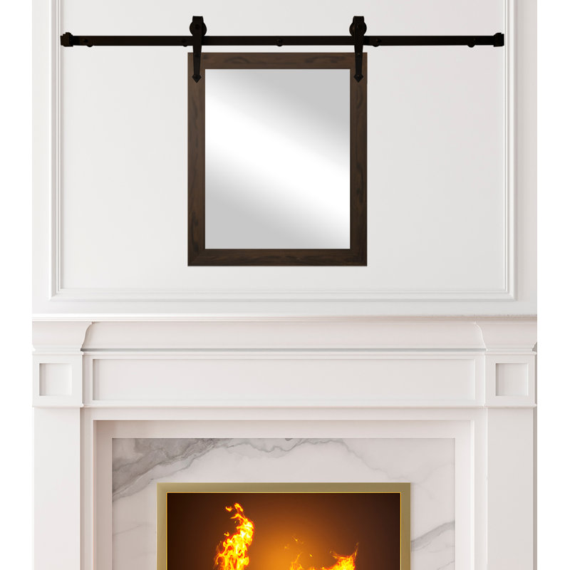 Neace Flat Mirror, 33" H x 27" W, Black Walnut