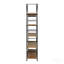 35.6x13.6x70.9" Tall Arched Wood and Iron Display Shelf with Black Frame, 5-Tier Open Shelving Unit Bookshelf, Modern/Industrial