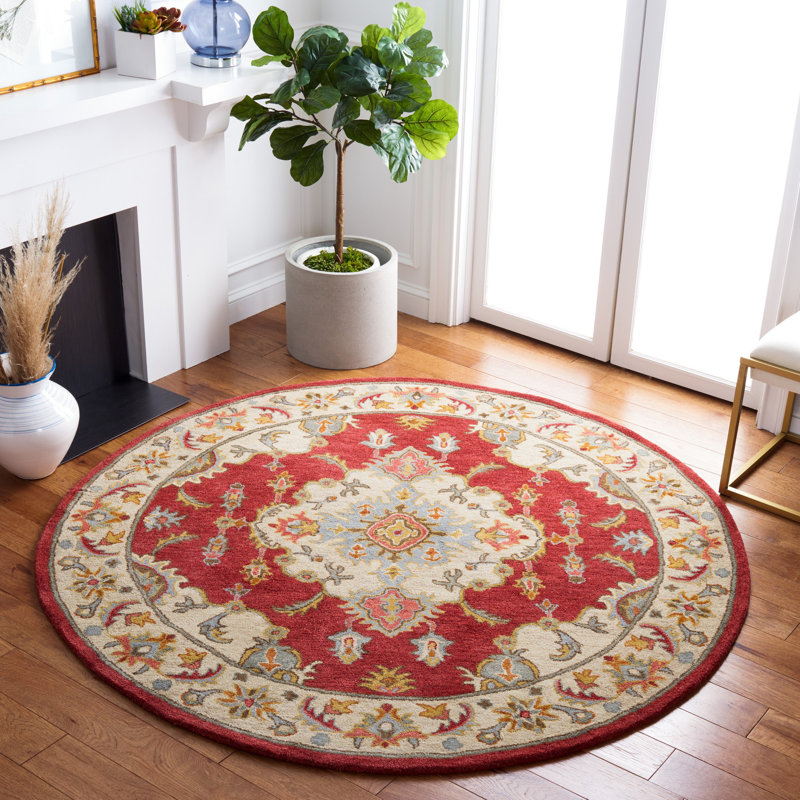 Mavek Hand Tufted Wool Oriental Rug, Round 6'