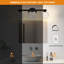 Appliques murales noires pour salle de bain - Appliques murales noires mates pour salle de bain sur miroir 18 W à intensité variable en cristal 3 lumières DEL pour salle de bain moderne 3000K-1602972173