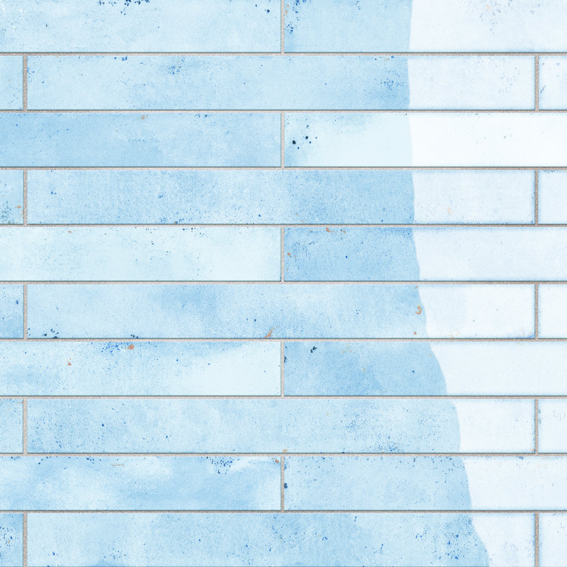 Scottsdale 1-7 / 8 po X 17 3/4 po Carreau de porcelaine pour plancher et mur, Bleu/brun