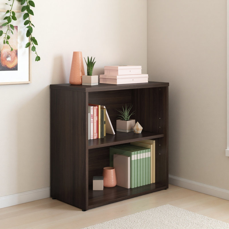 Bibliothèque à 2 tablettes, Marron foncé