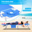 Fauteuil de bronzage robuste 31 pouces, méridienne ajustable et pliante à 5 po pour une utilisation extérieure sur la piscine, coussin de plage confortable, tissu respirant, plateforme à poches latérales-121046301