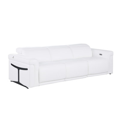 TOP GRAIN ITALIAN LEATHER 2-POWER RECLINING SOFA WITH POWER HEADREST