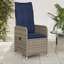  Chaises de patio inclinables 2 pièces avec coussins en rotin de polyester gris