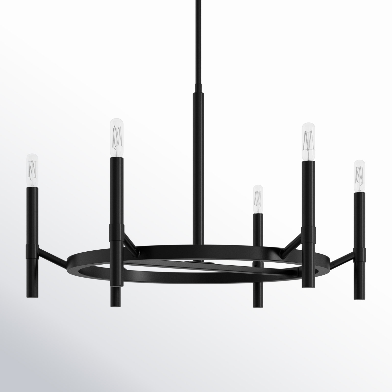 Parsons 6 -Light Metal Dimmable Chandelier , Black