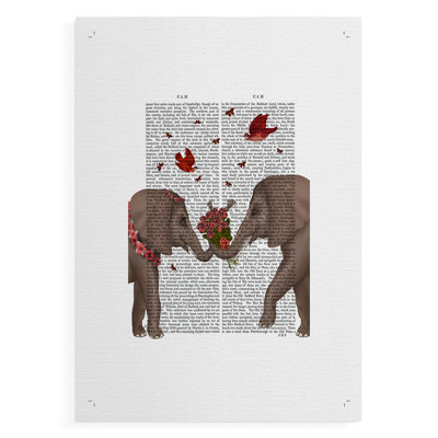 Bouquet d'éléphants, portrait - reproduction de toile seulement - non encadrée