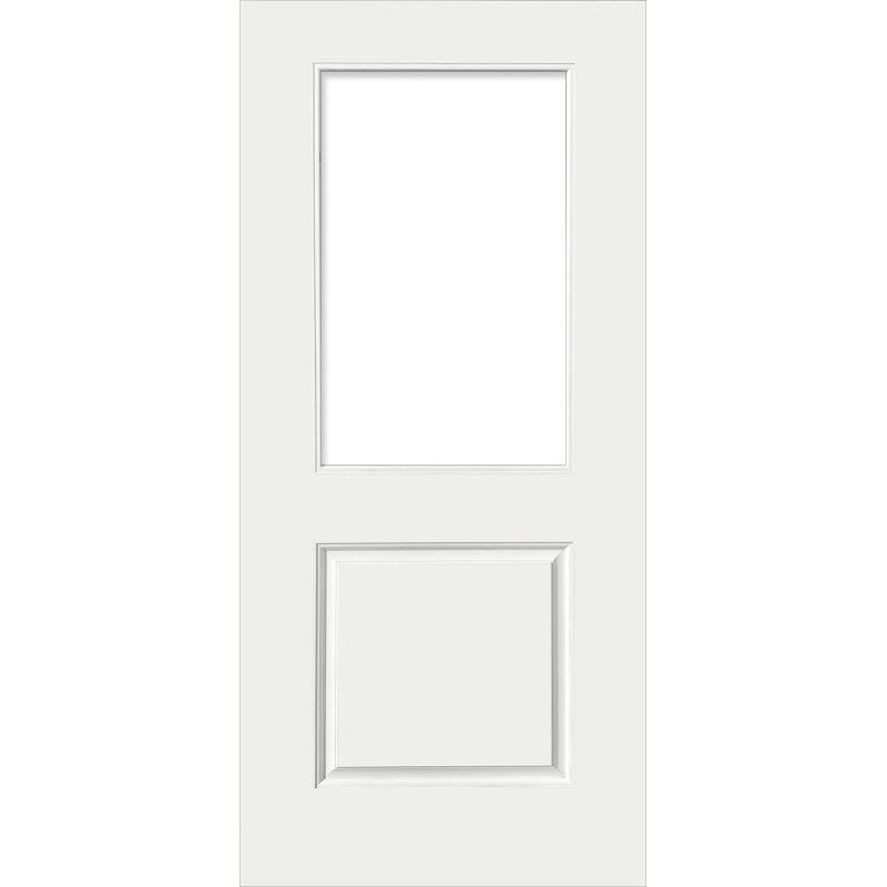 1/2 Lite Smooth Flush Glazed FiberCraft Front Door, 79.25'' x 31.75'', Left Hand/Inswing