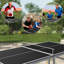 Ensemble de table de ping-pong pliable Professional 6x3FT - Tennis de table résistant aux intempéries avec surface en panneau de fibres à densité moyenne, assemblage rapide, filet, 2 raquettes, 3 balles, rangement facile-130481240