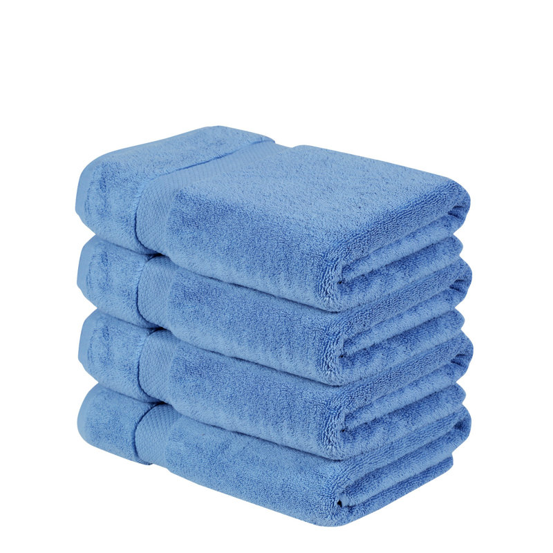Splash 100% Cotton Zero Twist Bath Towel Set, 550 GSM Ultra Soft Absorbent Bath Towels for Spa & Daily Use, OEKO-TEX Certified, 4 Pack, Dark Blue