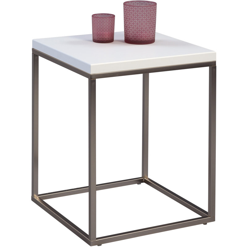 Devos Frame End Table, Grey, White