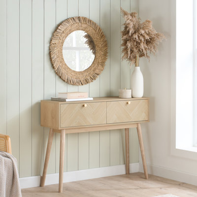 Mardell Console Table 100CM Width - Herringbone/Chevron effect