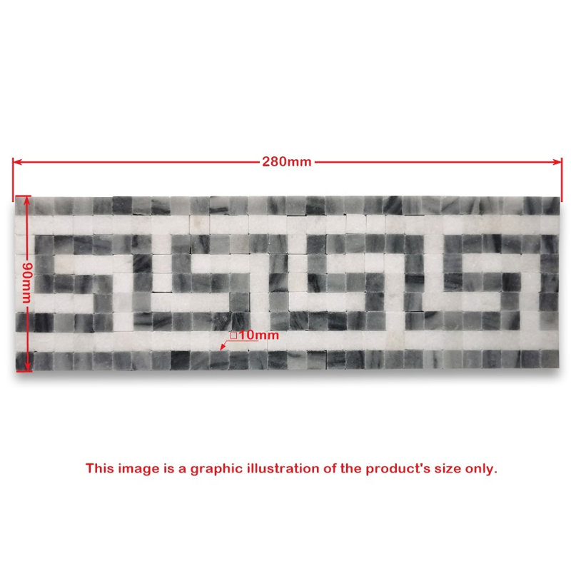 Carrara 3.5" x 11" Marble Mosaic Wall & Floor Tile, Gray/Brown