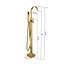 Topcraft Single Handle Floor Mounted Freestanding Tub Faucet with Handheld Shower，Brushed Brass-69763966