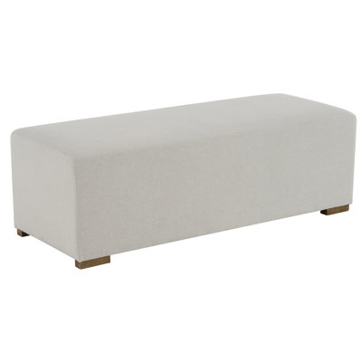 Long White With Classic Nordic Look, Comfortable Seating For 2 - 3, Breathable Filling Simple Rectangular Footstool Living Room, Bedroom And Entrance, Skin Material, Silent Base