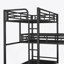 Lit superposé simple en L en forme de L, noir (ANCIEN SKU: MF285891AAB)