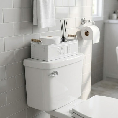 Metal White Bathroom Décor Accessories Tray