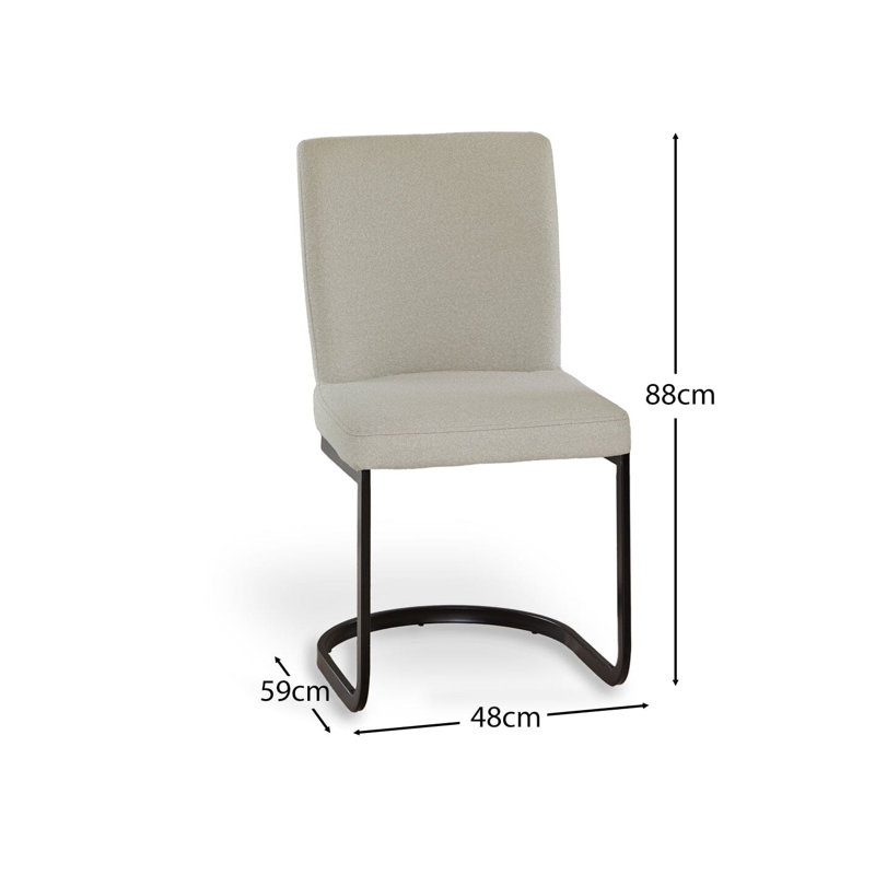 Lola 49cm H Side Chair in White, Black