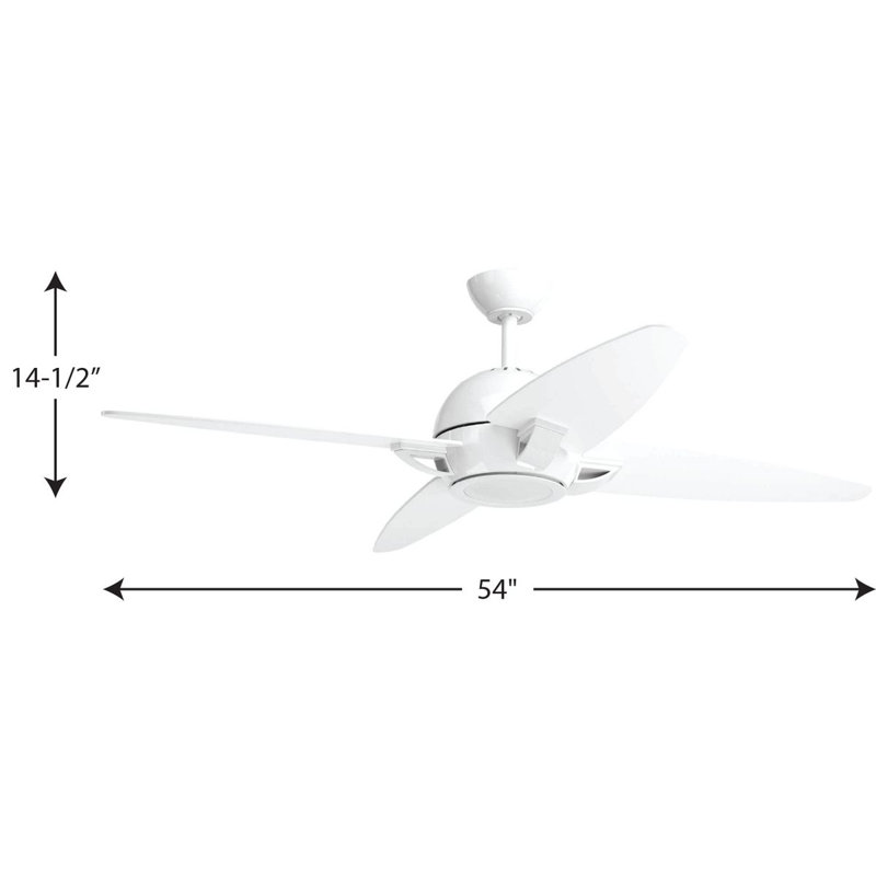 Soar 54'' Ceiling Fan with LED Lights, White