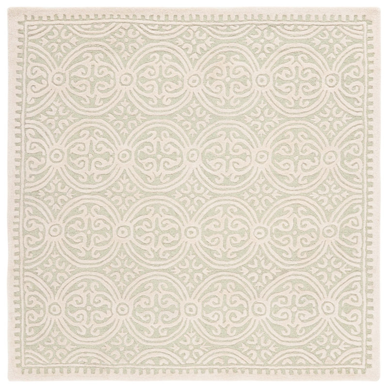 Steve Cambridge Hand Tufted Wool Geometric Rug, Square 6'