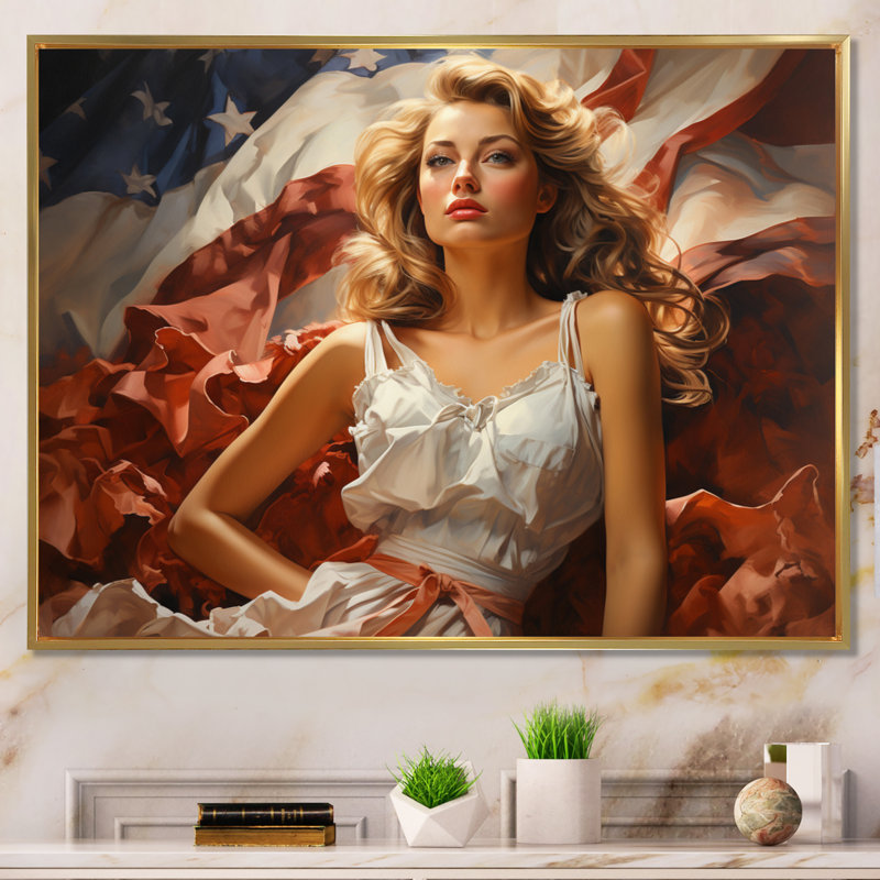 " Fashion 1940S Victorys Portrait V ", H 16 po x l 32 po x P 1 po, Cadre flottant doré
