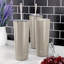 Ensemble de 4 gobelets Mr. Coffee de 680 ml (23 oz) en acier inoxydable avec couvercles et pailles, couleur taupe