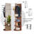360° Rotating 69"x16" Multifunctional Full Length Mirror with Hook Storage Rack Coat Rack with Mirror Solid Wood Floor Mirror Bedroom Living Room Cloakroom Space Saving (walnut)-2018207285
